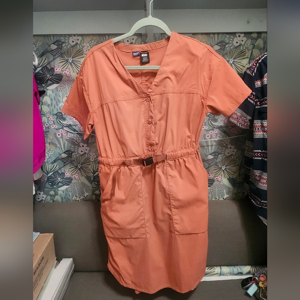 REI Orange Mini Dress Lightweight Short-Sleeve